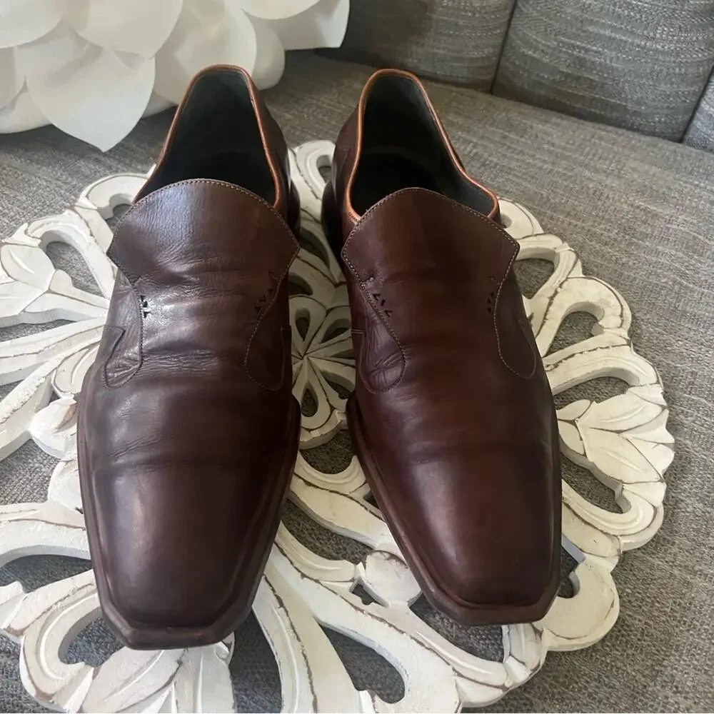Oliver Sweeney Brown Leather Loafers Shoes Men’s 8
